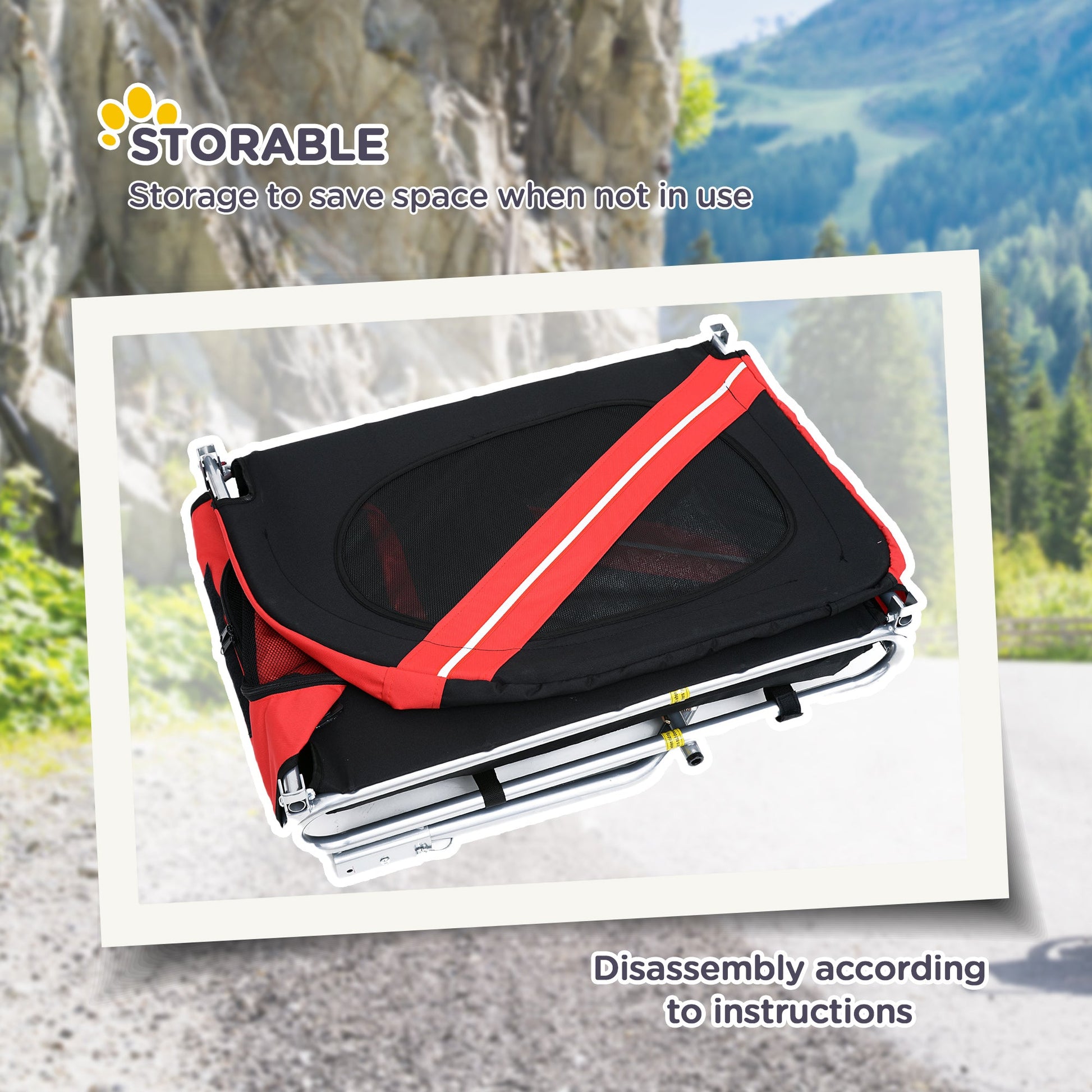 KFX-5249341 Compact Pet Bike Trailer for Medium Dogs with Weather Shield and Multiple Entrances