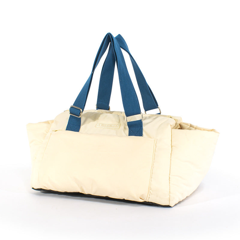 KFX-5250109 Portable Cat Carrier Bag - Soft Peach Skin Velvet with Spray Gum Cotton Filling, 45 x 35 x 26.5 cm