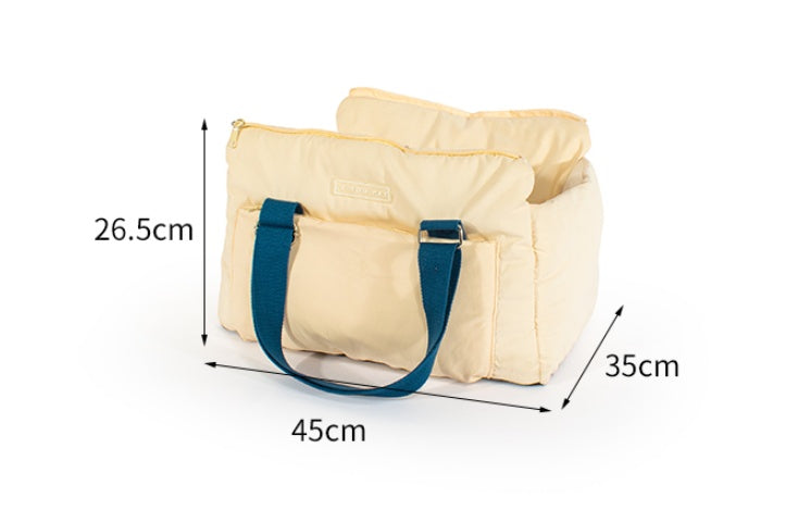 KFX-5250109 Portable Cat Carrier Bag - Soft Peach Skin Velvet with Spray Gum Cotton Filling, 45 x 35 x 26.5 cm