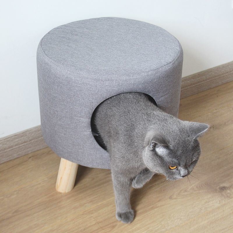 KFX-5250493 Dual-Use Cat Nest Bench in Gray and Milky White for Cats Under 16 Jin