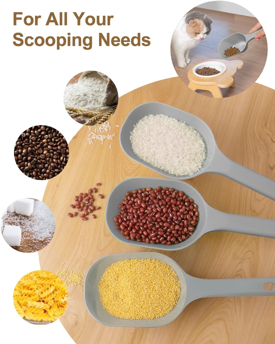 KFX-5251133 Pet Food Scoop with Measurement Lines for Accurate Portioning - 1 Cup Capacity, BPA-Free Plastic, Eco-Friendly Design