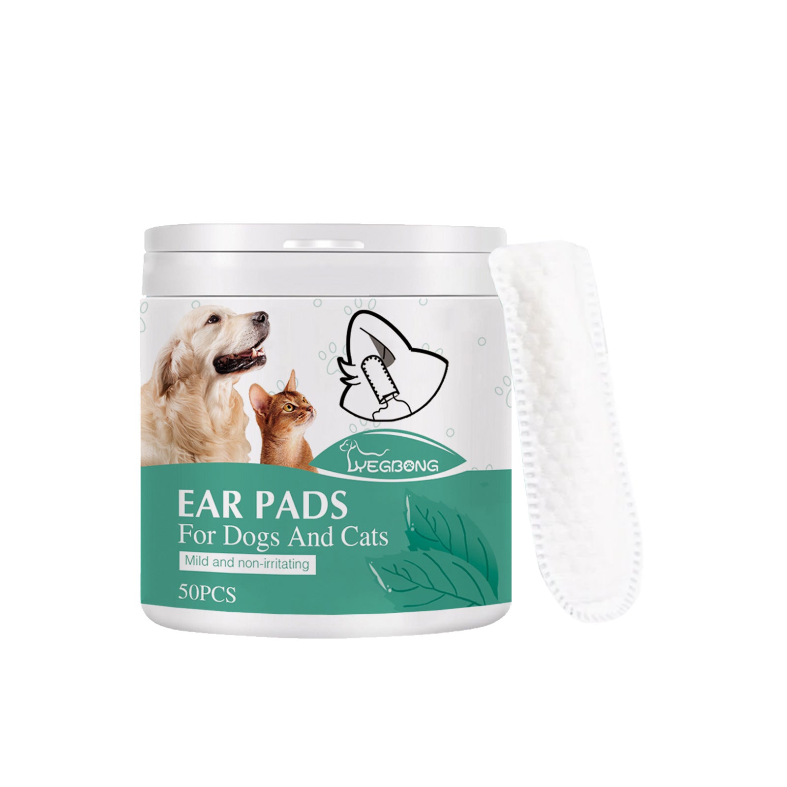 KFX-5251517 Ear Cleaning Finger Stall for Pet Care - 50 Cotton Cloth Tips for Dogs and Cats