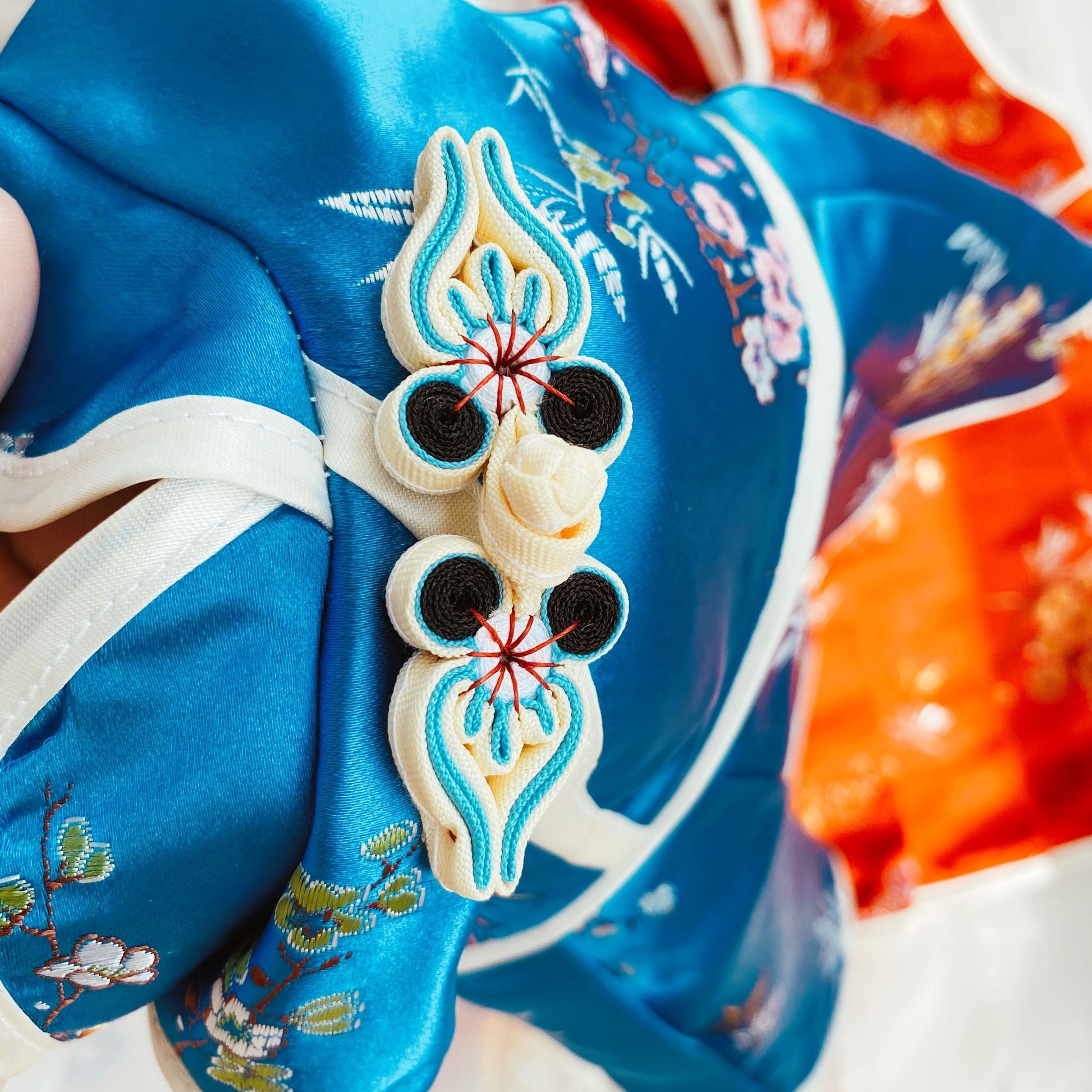 KFX-5254205 Red and Blue Cheongsam Style Pet Clothes for Dogs - Traditional Chinese Design
