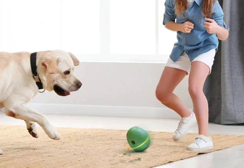 KFX-5254461 Egg Shaped Dancing Toy for Pets - Interactive Snack Dispenser with Whistle, Light and Motion