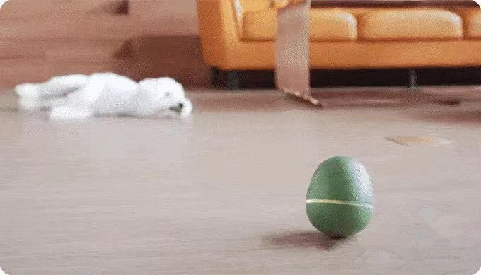 KFX-5254461 Egg Shaped Dancing Toy for Pets - Interactive Snack Dispenser with Whistle, Light and Motion