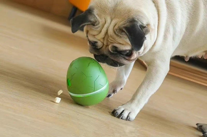 KFX-5254461 Egg Shaped Dancing Toy for Pets - Interactive Snack Dispenser with Whistle, Light and Motion