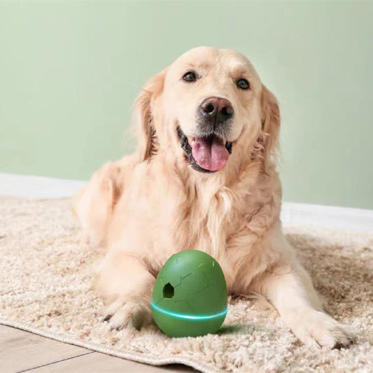 KFX-5254461 Egg Shaped Dancing Toy for Pets - Interactive Snack Dispenser with Whistle, Light and Motion