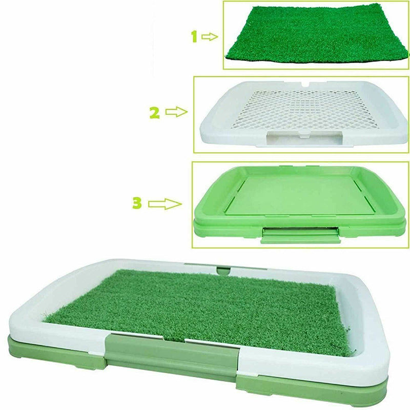 KFX-5255101 Dog Potty Training System with Antibacterial Lawn Carpet and Easy Clean Grid Design