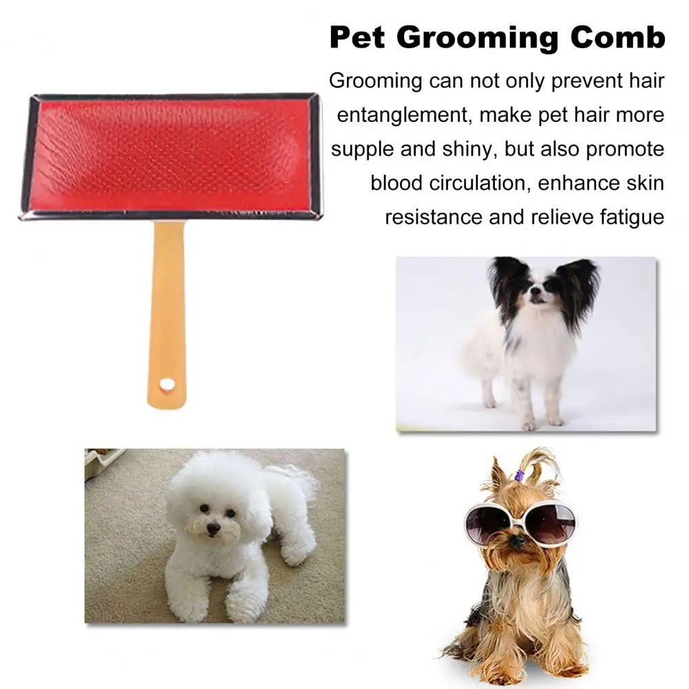 KFX-5255229 Durable Stainless Steel Pet Grooming Comb for Dogs and Cats - Gentle Knot and Tangle Remover with Ergonomic Handle