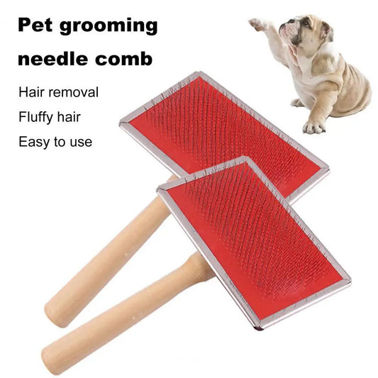 KFX-5255229 Durable Stainless Steel Pet Grooming Comb for Dogs and Cats - Gentle Knot and Tangle Remover with Ergonomic Handle