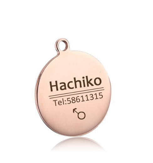KFX-5255485 Personalized Engraved Stainless Steel Pet ID Tag - Customizable Shape and Size Options