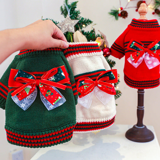 KFX-5257405 Cozy Christmas Sweater for Pets in Red and Green - Various Sizes Available