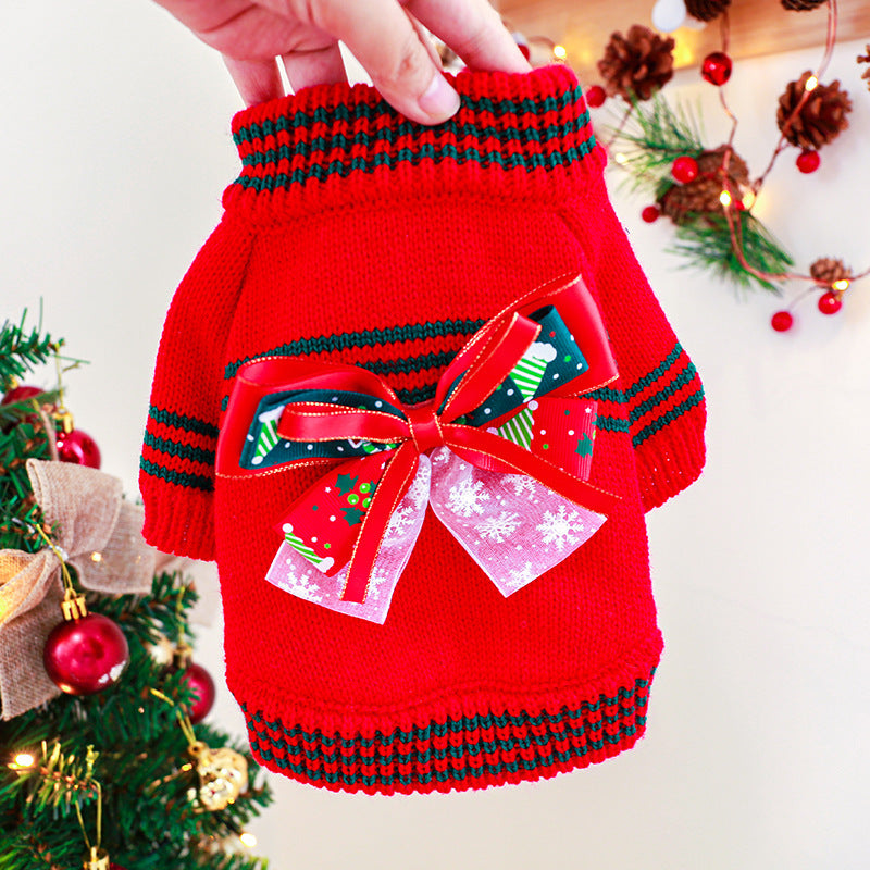 KFX-5257405 Cozy Christmas Sweater for Pets in Red and Green - Various Sizes Available