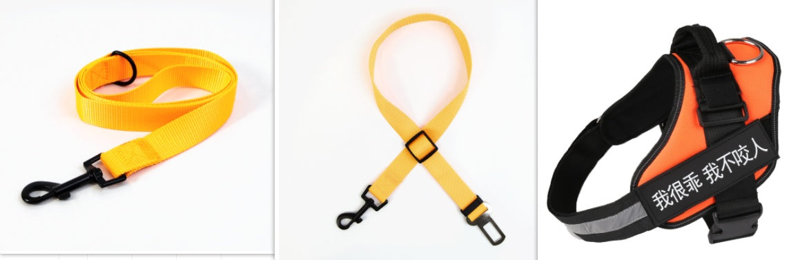 KFX-5258685 Durable Nylon Dog Leash with Reflective Design and Stainless Steel Ring