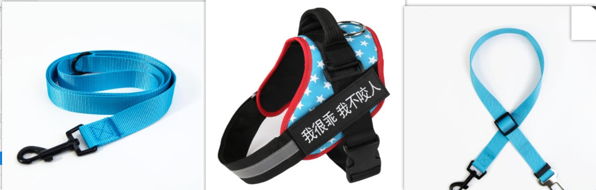 KFX-5258685 Durable Nylon Dog Leash with Reflective Design and Stainless Steel Ring