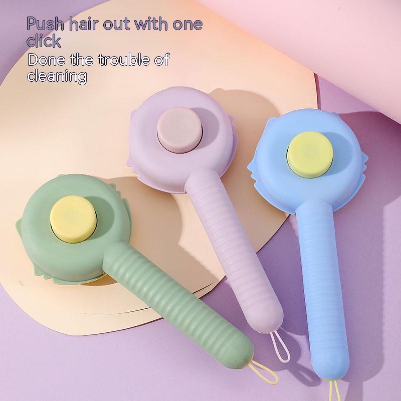KFX-5260989 Colorful Floating Comb Brush for Cats and Dogs - Plastic Pet Grooming Tool