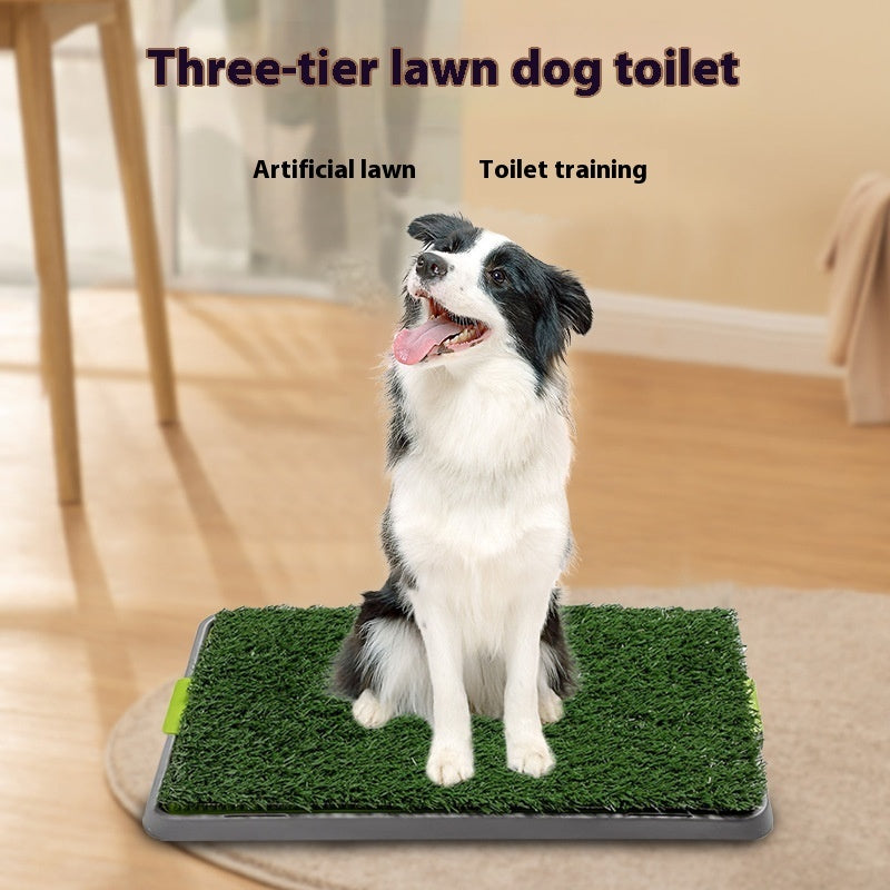 KFX-5261245 Extra Large Three-Layer Dog Toilet with Turf for Fixed-Point Training