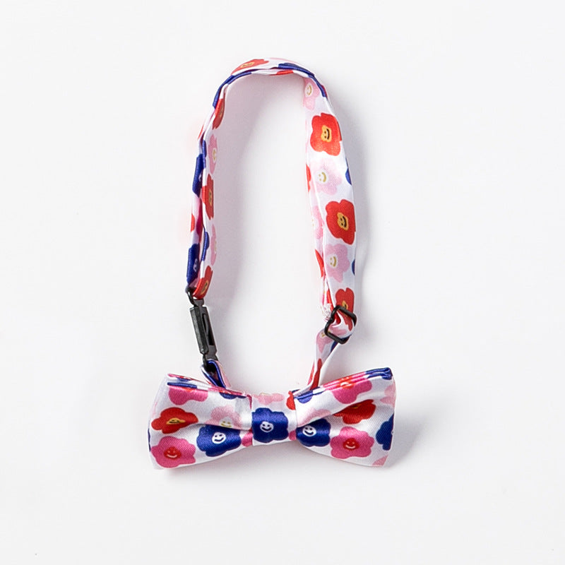 KFX-5261373 Cartoon Patterned Polyester Dog Bow Tie Accessory for Pets