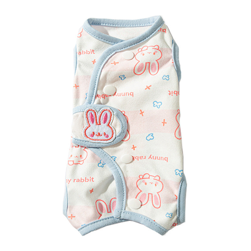 KFX-5263933 Cute Recovery Suit for Small Dogs and Cats - Anti-Licking Belly Wrap with Bear and Rabbit Patterns