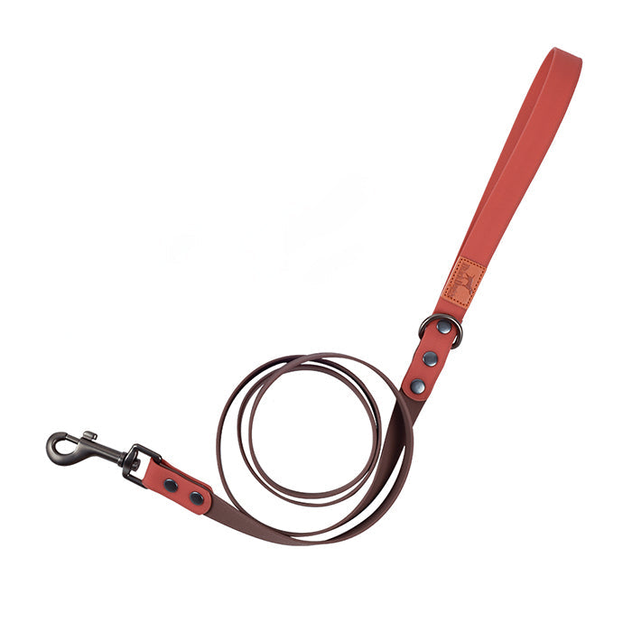 KFX-5264957 Retro Dog Collar and Traction Rope Set - PVC Polymer for Comfortable Walking