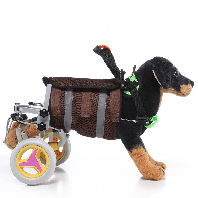 KFX-5268413 Adjustable Pet Wheelchair for Dogs, Suitable for Pets 4-9KG, Gray and Brown Options