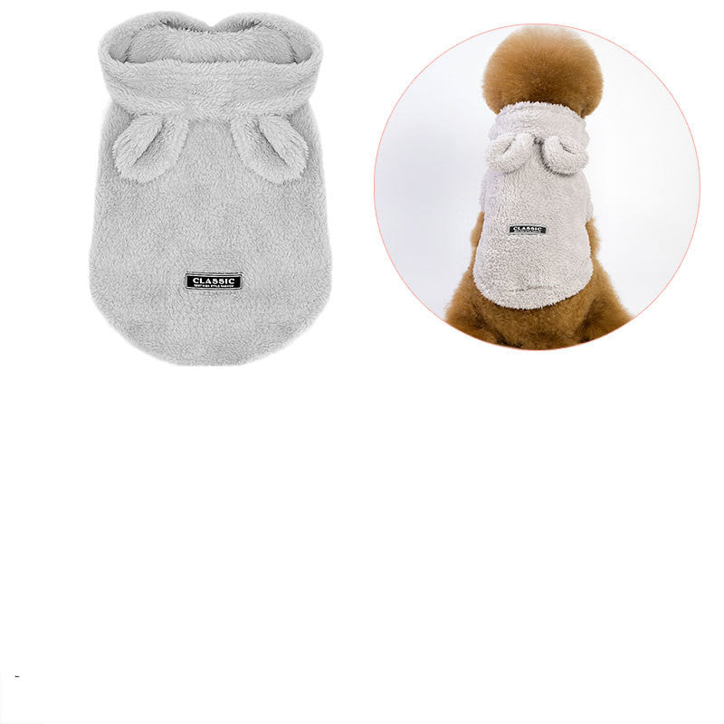 KFX-5269309 Cozy Cotton Plush Cat Outfit in Pink and Grey - Multiple Sizes Available