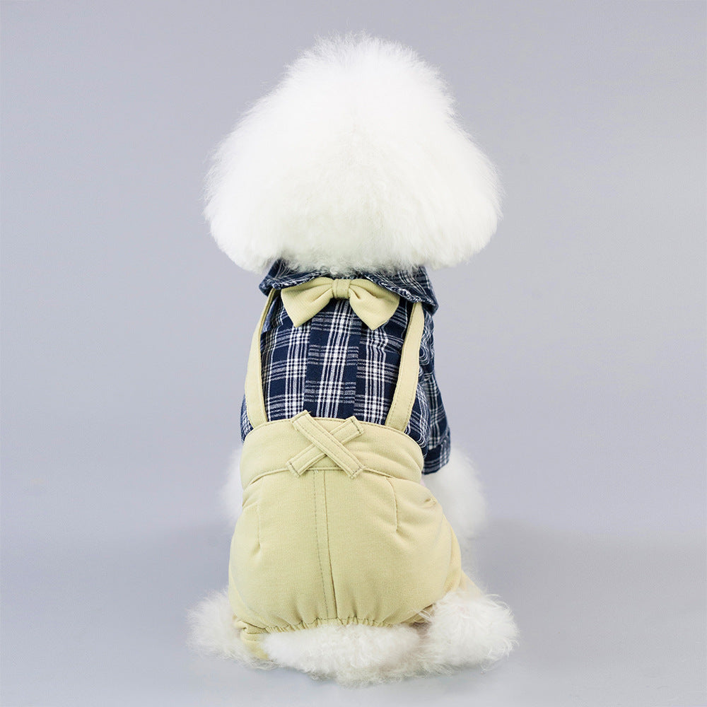 KFX-5270717 Stylish Cotton Dog Clothes for Spring and Summer – Yellow & Khaki, Sizes S to XXL