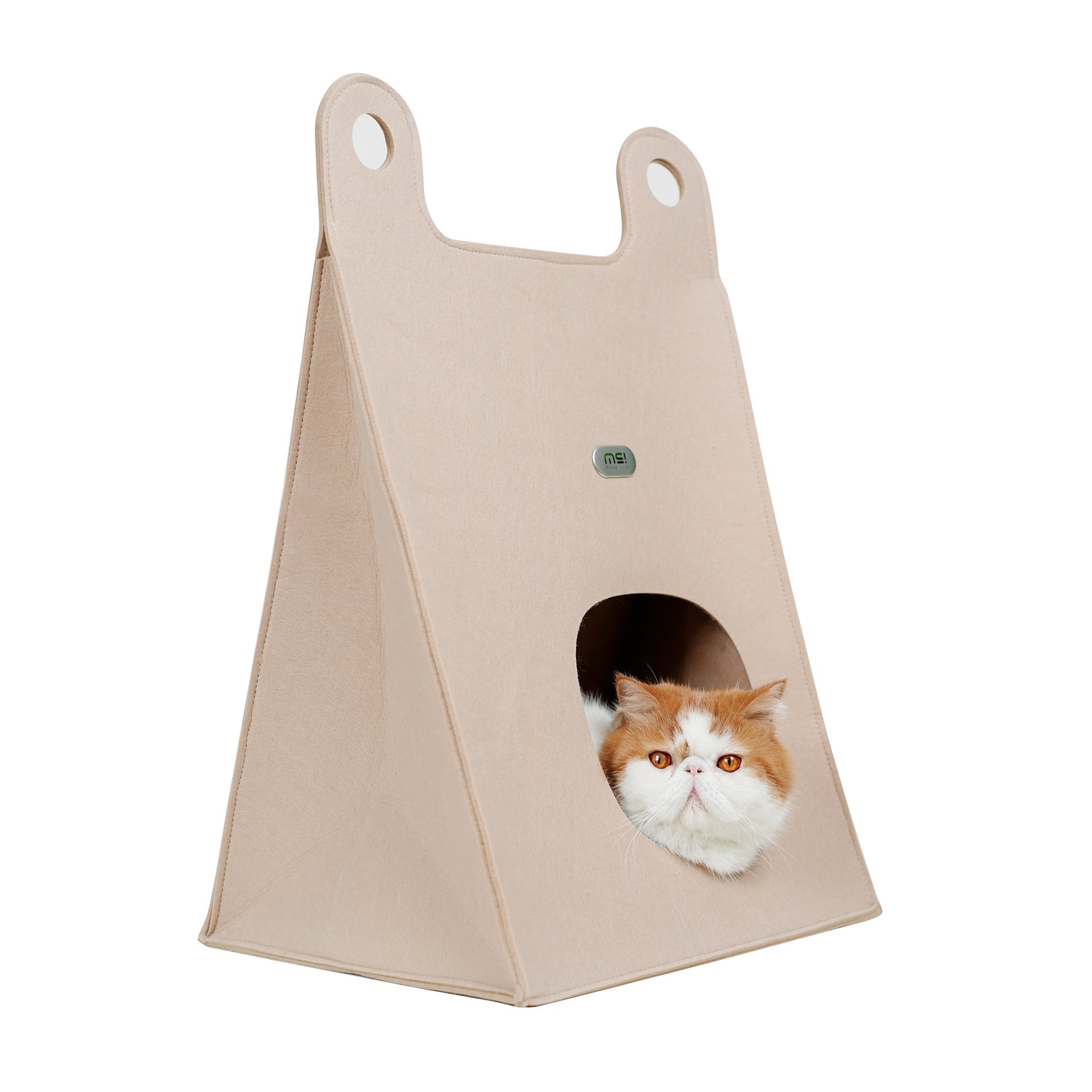 KFX-5271101 All-Weather Cat House in Khaki and Green with Multi-Functional Design