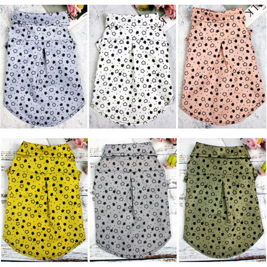 KFX-5271485 Cute Thin Clothes for Small Dogs - Teddy Bichon Collection in Blue, Pink, White, Khaki, Gray, and Yellow