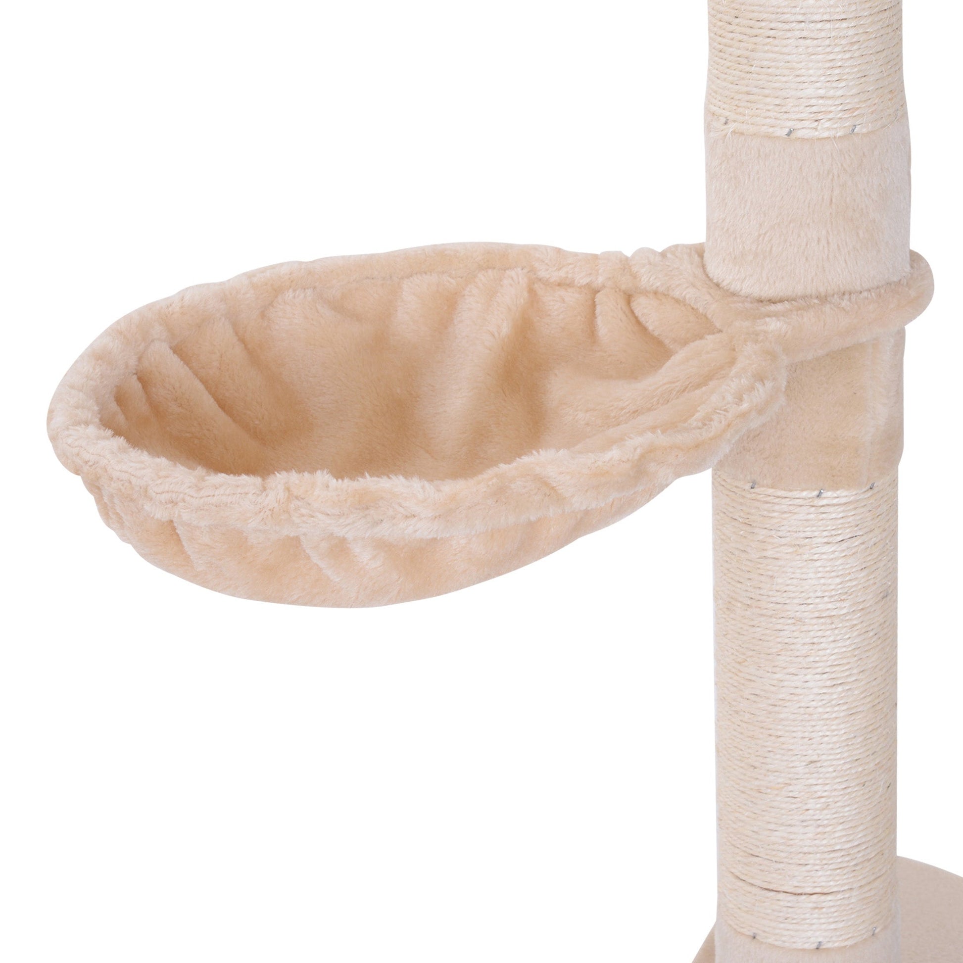 KFX-5274173 Adjustable Height 5-Tier Cat Climbing Tree for Ceiling to Floor with Scratching Posts and Durable Plush Cover