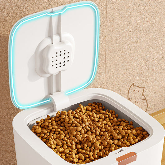 KFX-5274685 Large Ivory White Pet Storage Barrel – 6kg to 12kg Capacity Food Storage Bucket