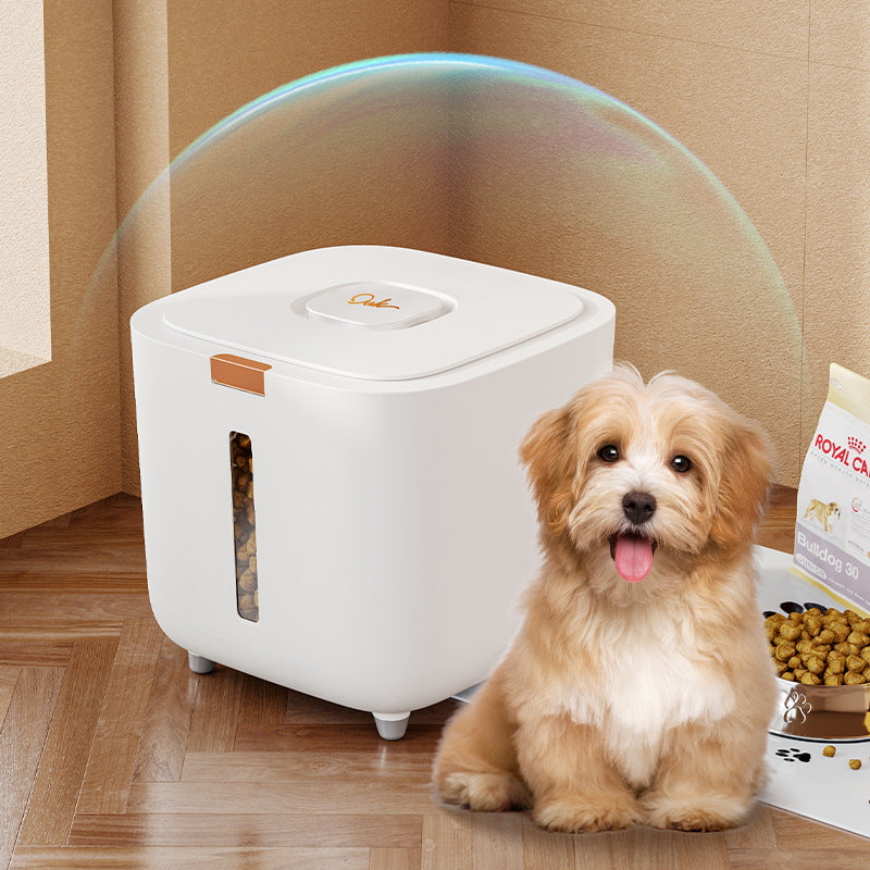 KFX-5274685 Large Ivory White Pet Storage Barrel – 6kg to 12kg Capacity Food Storage Bucket