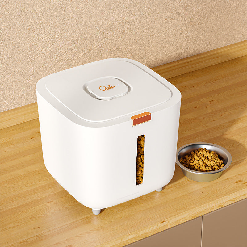 KFX-5274685 Large Ivory White Pet Storage Barrel – 6kg to 12kg Capacity Food Storage Bucket