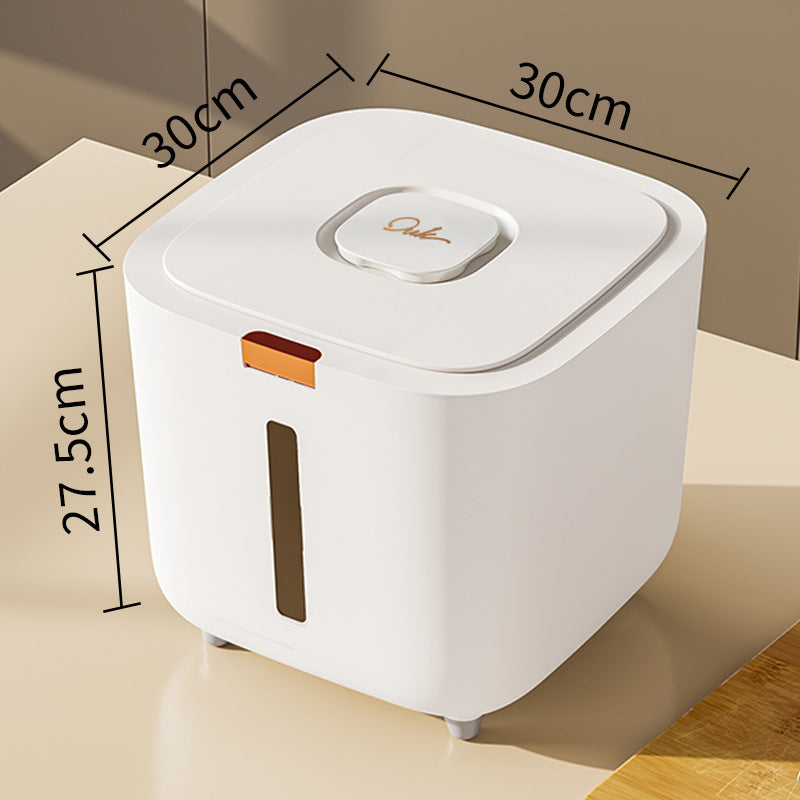 KFX-5274685 Large Ivory White Pet Storage Barrel – 6kg to 12kg Capacity Food Storage Bucket