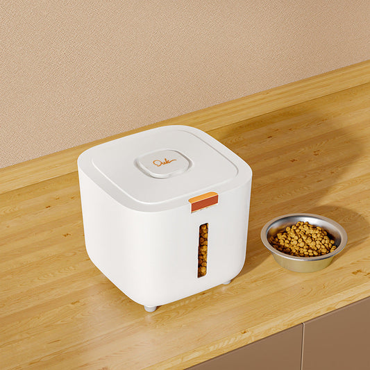 KFX-5274685 Large Ivory White Pet Storage Barrel – 6kg to 12kg Capacity Food Storage Bucket