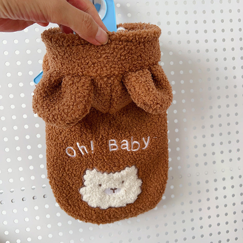 KFX-5276477 Cozy Bear Ears Velvet Vest for Small Dogs and Cats - Multiple Colors Available