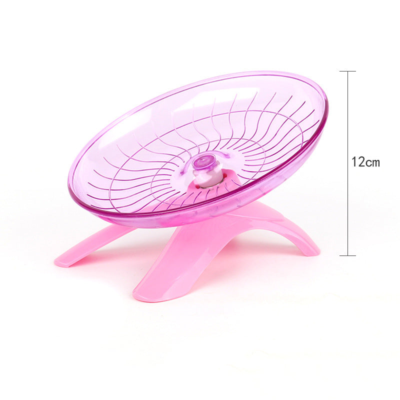 KFX-5276861 Hamster Frisbee Running Wheel - Mute Flying Disc for Small Pets, 18x12cm, Plastic and Steel, Easy to Clean