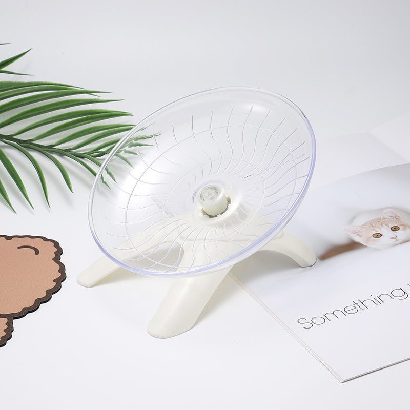 KFX-5276861 Hamster Frisbee Running Wheel - Mute Flying Disc for Small Pets, 18x12cm, Plastic and Steel, Easy to Clean