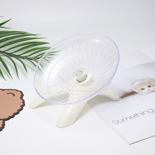 KFX-5276861 Hamster Frisbee Running Wheel - Mute Flying Disc for Small Pets, 18x12cm, Plastic and Steel, Easy to Clean