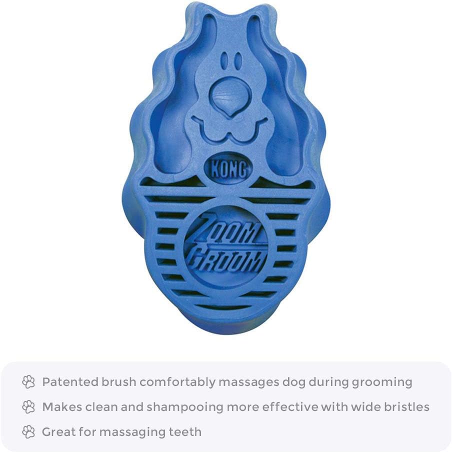 KFX-5278141 Grooming and Shampooing Dog Brush - Blue, for Healthy Coat and Skin Care