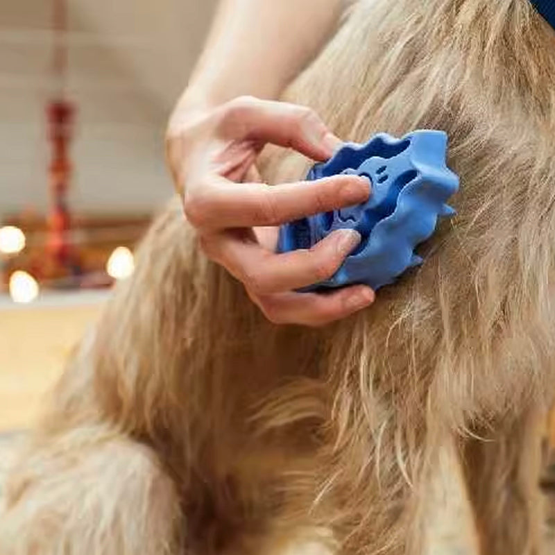 KFX-5278141 Grooming and Shampooing Dog Brush - Blue, for Healthy Coat and Skin Care