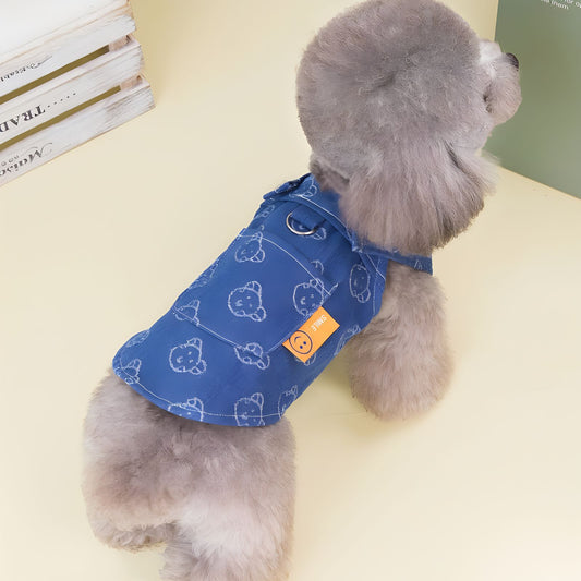 KFX-5278269 Denim Princess Dress for Small Dogs – Spring and Autumn Fashionable Pet Outfit