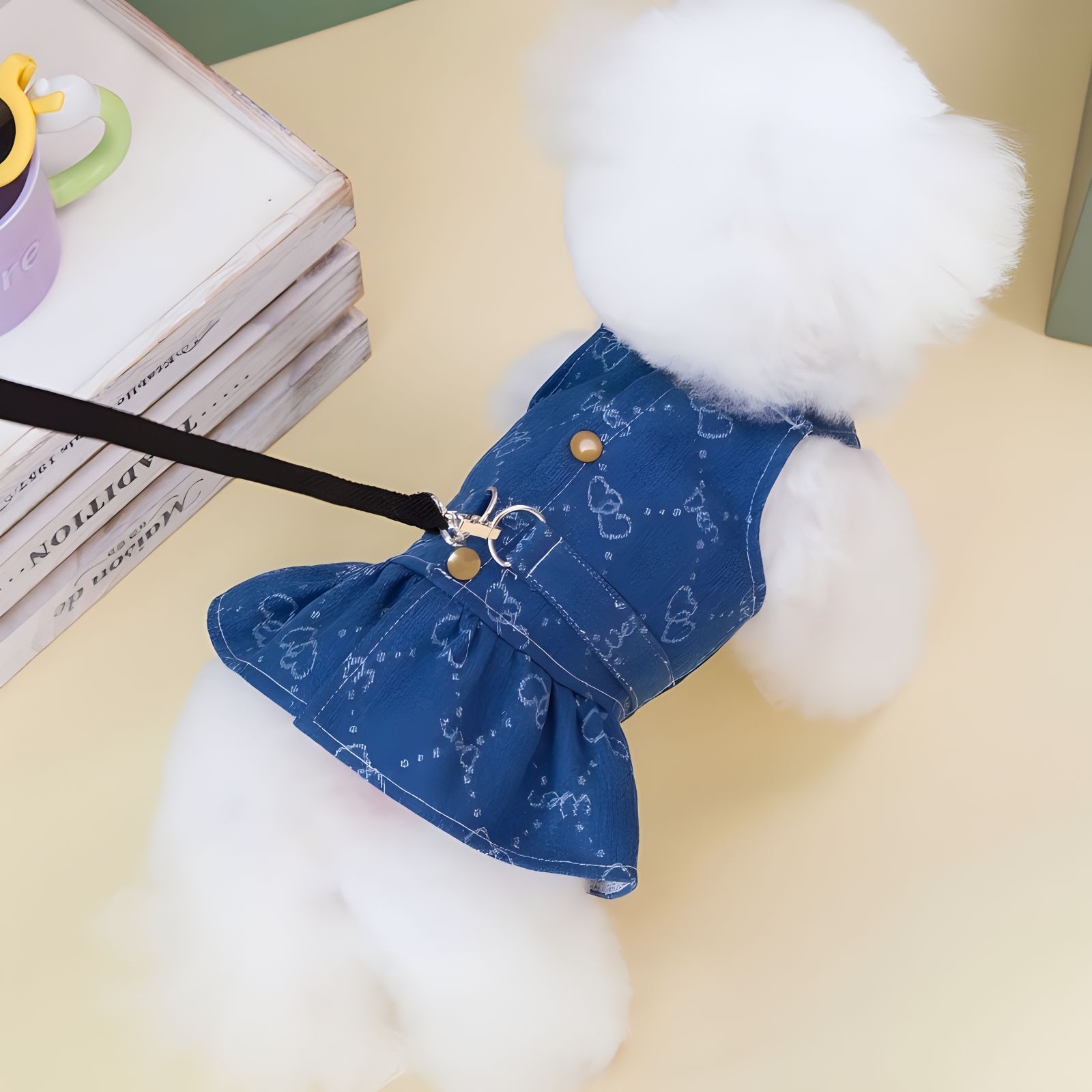 KFX-5278269 Denim Princess Dress for Small Dogs – Spring and Autumn Fashionable Pet Outfit