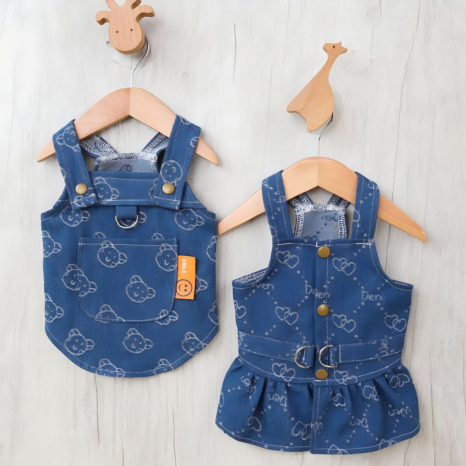 KFX-5278269 Denim Princess Dress for Small Dogs – Spring and Autumn Fashionable Pet Outfit