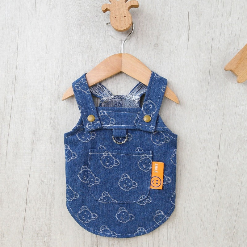 KFX-5278269 Denim Princess Dress for Small Dogs – Spring and Autumn Fashionable Pet Outfit