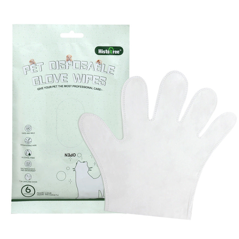 KFX-5278525 Disposable Wet Cleaning Gloves for Pets - 6 Piece Set
