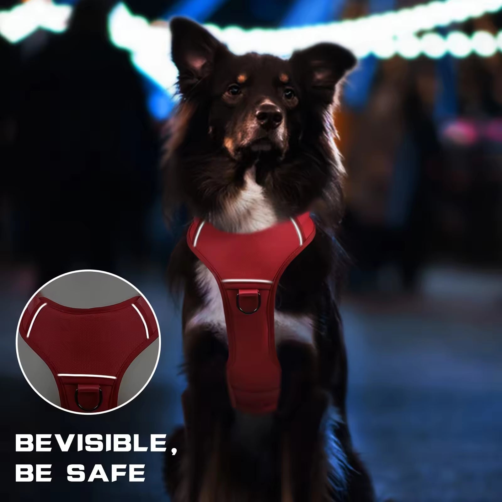 KFX-5278653 Durable Adjustable Tactical Dog Harness with Dual Handles for Large Dogs