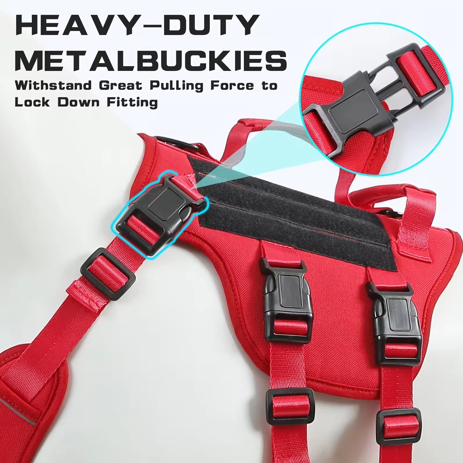 KFX-5278653 Durable Adjustable Tactical Dog Harness with Dual Handles for Large Dogs