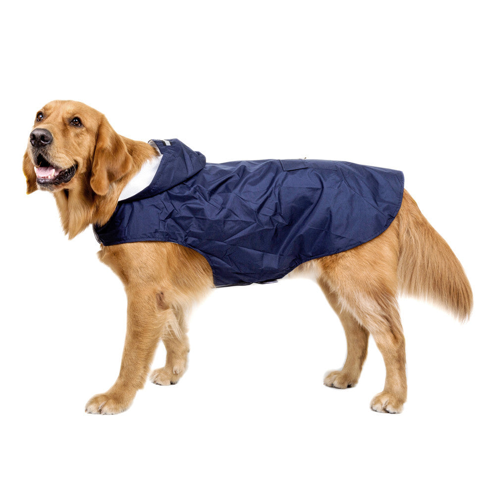 KFX-5279037 Waterproof Pet Raincoat Poncho for Large Dogs - Reflective Nylon, Blue/Red/Yellow, Sizes 3XL-6XL