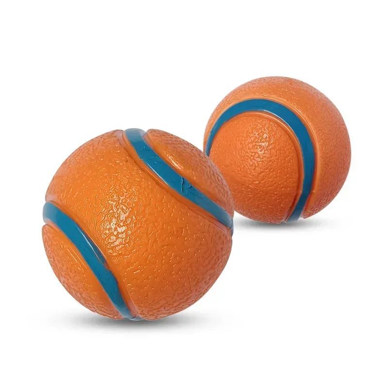 KFX-5279293 Durable Rubber Inflatable Ball for Dogs and Cats - Chew Toy in Orange, 5cm & 6cm Sizes